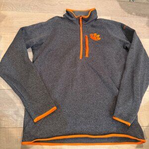 COLUMBIA MENS 3/4 ZIP FLEECE NWOT CLEMSON TIGERS GRAY ORANGE MED